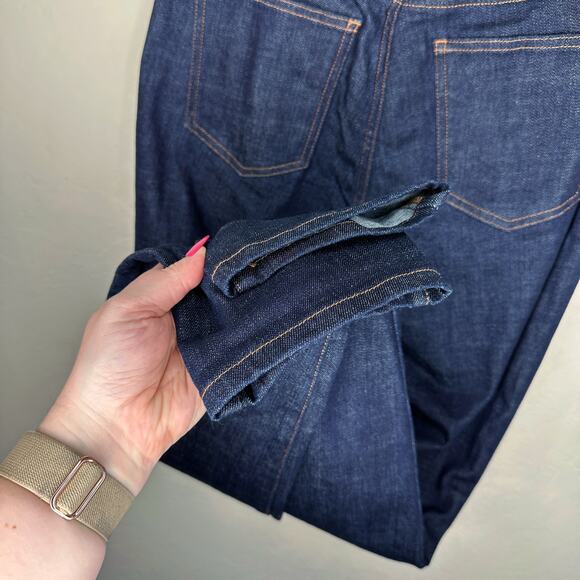 Eileen Fisher Cotton Stretch Dark Wash Denim Slim Straight Leg Jeans 4 - Picture 11 of 14